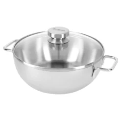 Demeyere Konische Schmorpfanne mit Glasdeckel 28 cm, 18/10 Edelstahl