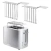 ZWILLING Kurzschlitztoaster, Sandwichzange & Br&ouml;tchenaufsatz Set, 4-tlg., Weiß/Silber, Stahl