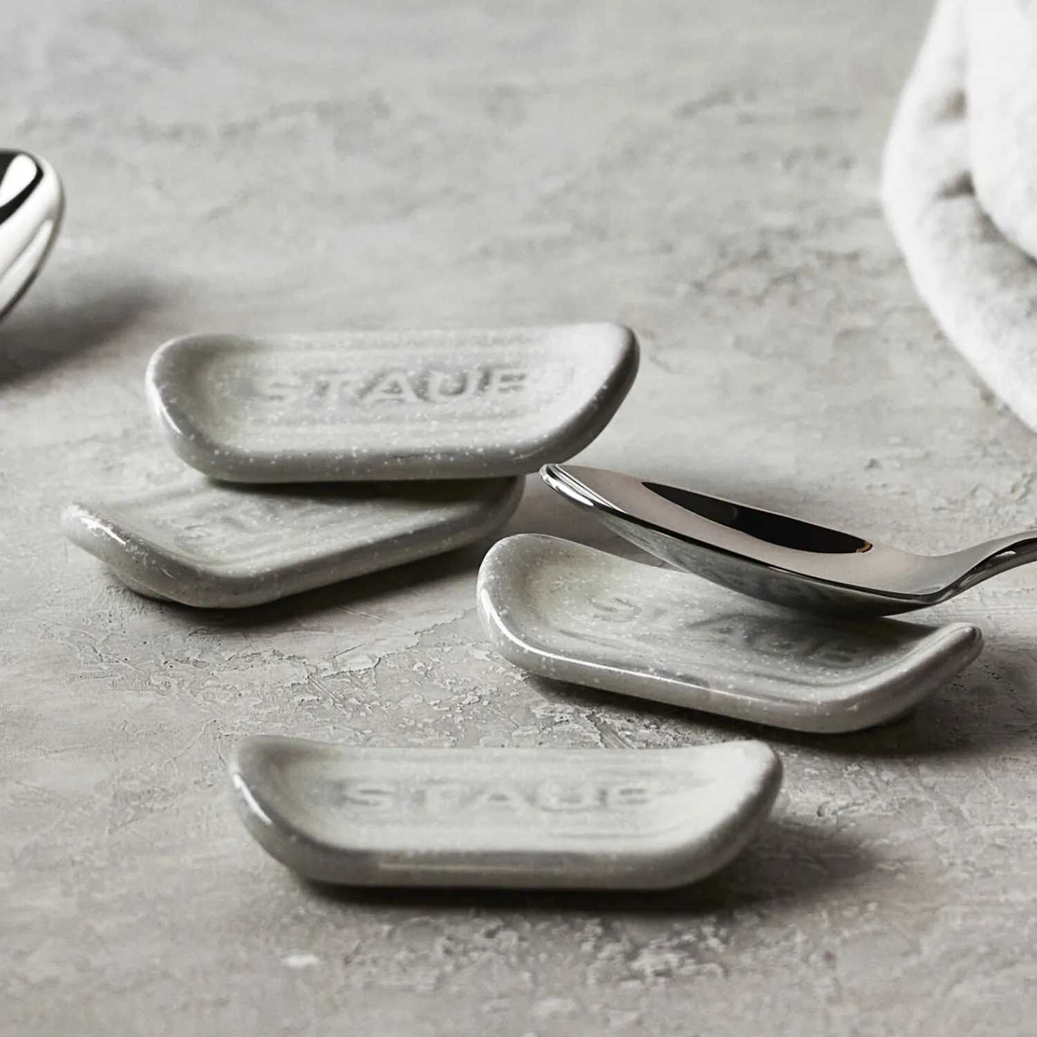 Staub Messerablage Set, 4-tlg, Weisser Trüffel