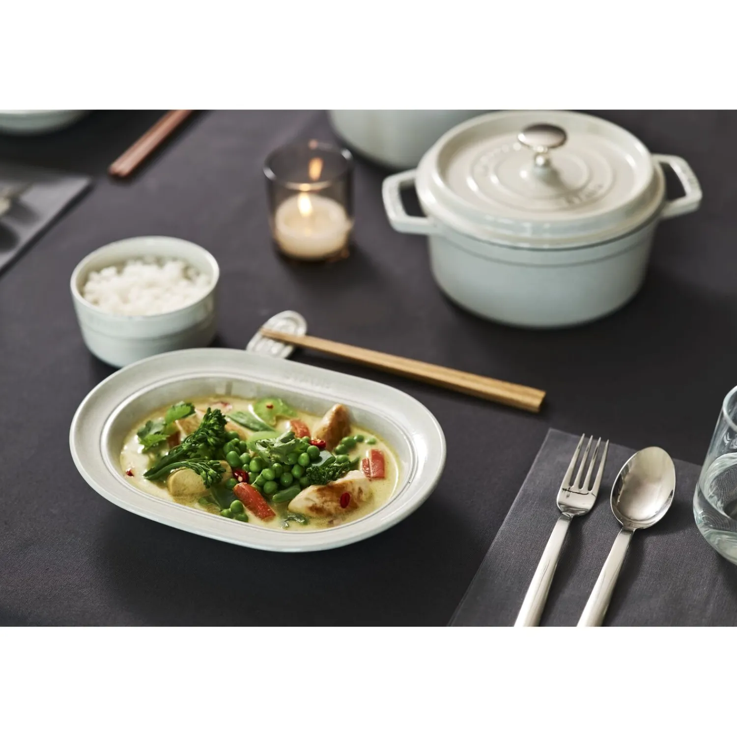 Staub Messerablage Set, 4-tlg, Weisser Trüffel