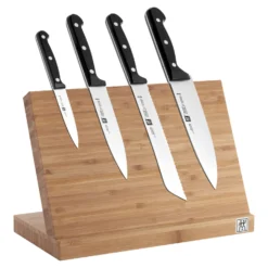 ZWILLING Messer & Messerblock Set, 5-tlg. / 10/16/20/30 cm, Schwarz/Braun, Sonderschmelze/Bambus