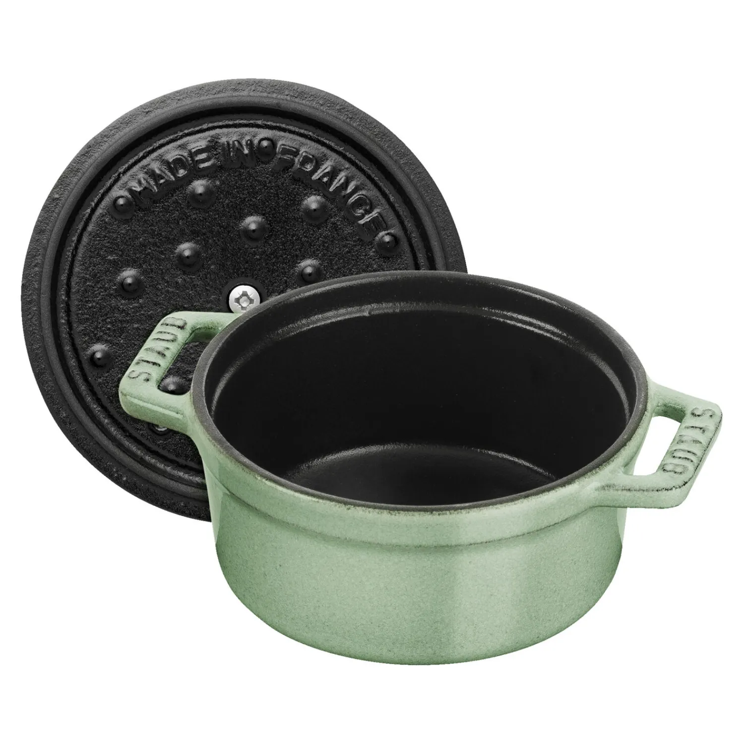 Staub Mini Cocotte 10 cm, rund, Salbeigrün, Gusseisen
