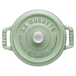 Staub Mini Cocotte 10 cm, rund, Salbeigrün, Gusseisen