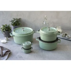 Staub Mini Cocotte 10 cm, rund, Salbeigrün, Gusseisen