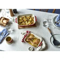 Staub Ofenformen & Ofenhandschuhe Set, 5-tlg. / S/M/L, Kirsch-Rot, Keramik/Baumwolle