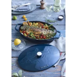 Staub Ofenform Fisch 33 cm, oval, , Gusseisen