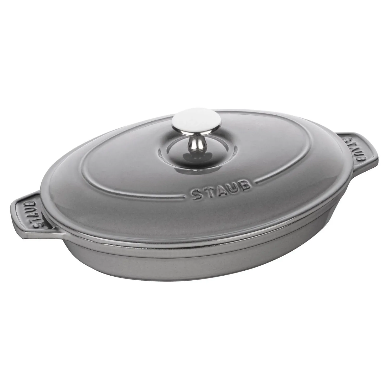 Staub Ofenform mit Deckel 23 cm, oval, , Gusseisen