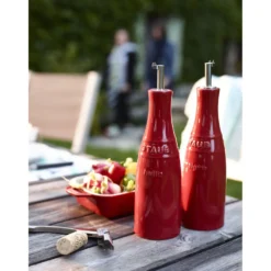 Staub &Ouml;l- & Essigset 20 cm, Kirsch-Rot, Keramik