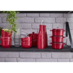 Staub &Ouml;l- & Essigset 20 cm, Kirsch-Rot, Keramik