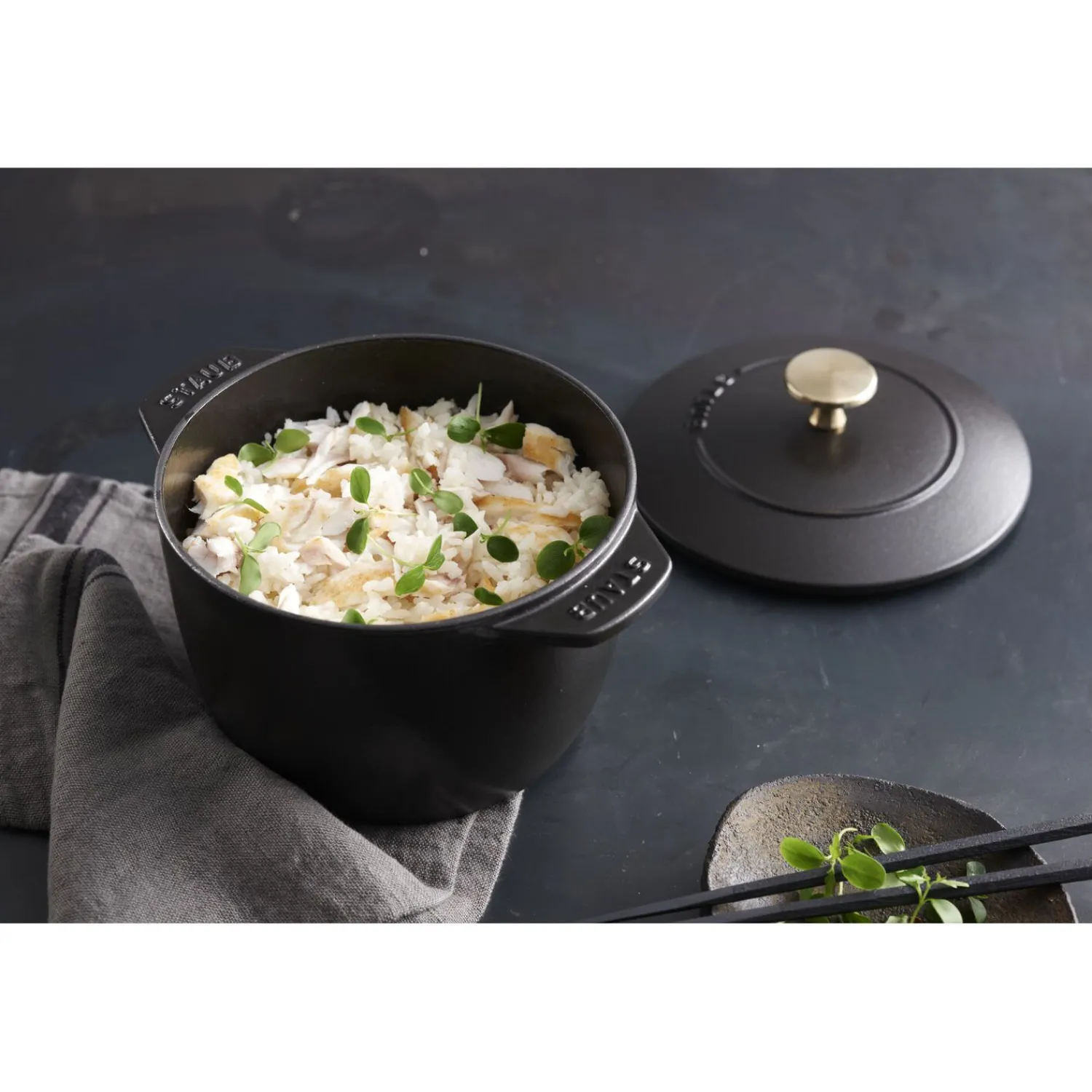 Staub Reis-Cocotte 16 cm, rund, , Gusseisen