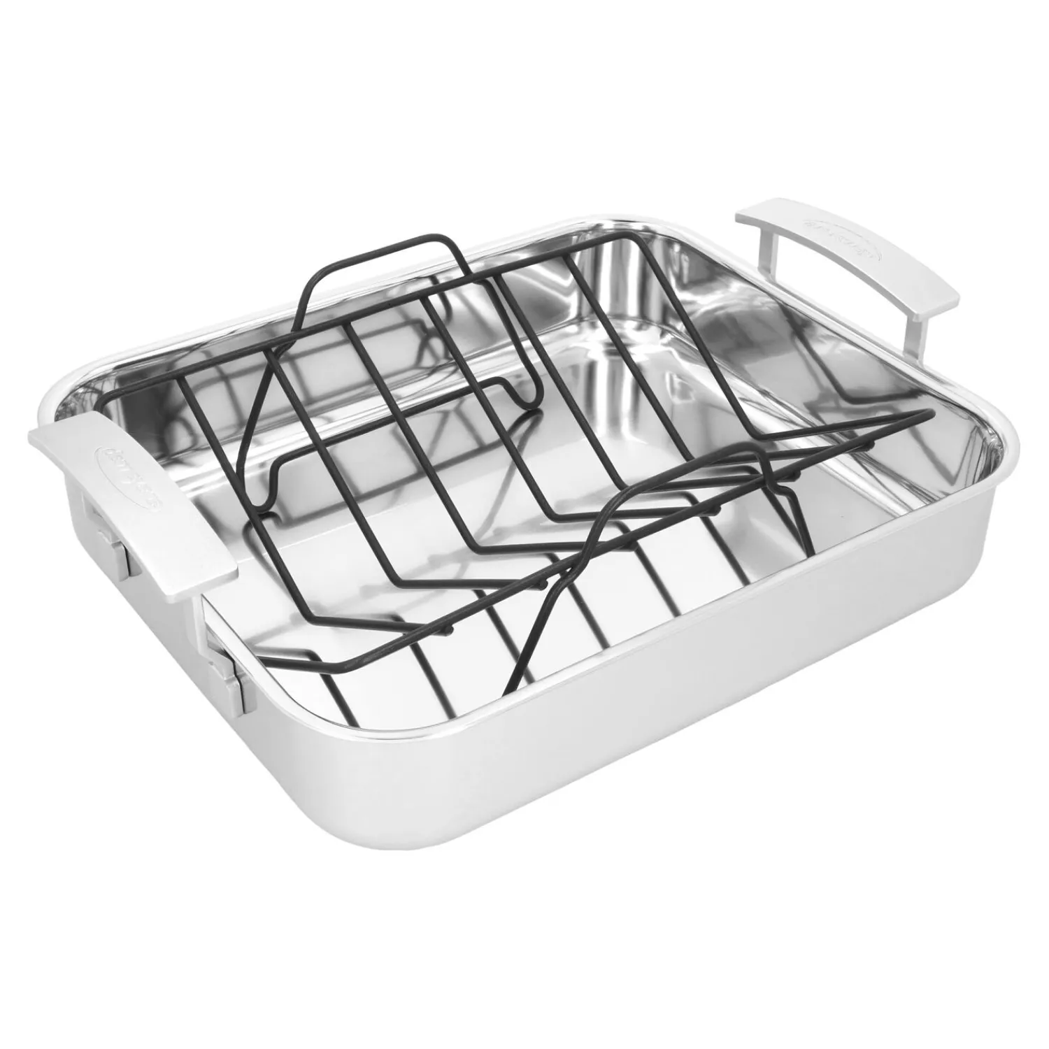 Demeyere Röstpfanne mit Röstgitter 39 x 33 cm, 18/10 Edelstahl, Silber