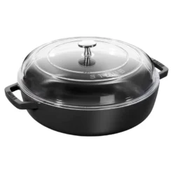 Staub Schmorpfanne mit Glasdeckel 24 cm, rund, , Gusseisen