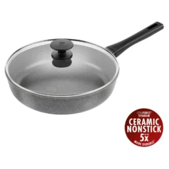 ZWILLING Schmorpfanne mit Glasdeckel, 28 cm, Aluminium, Titanverstärkte keramische Antihaftbeschichtung