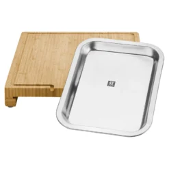 ZWILLING Schneidbrett mit Auffangschale 39 cm x 30 cm, Bambus
