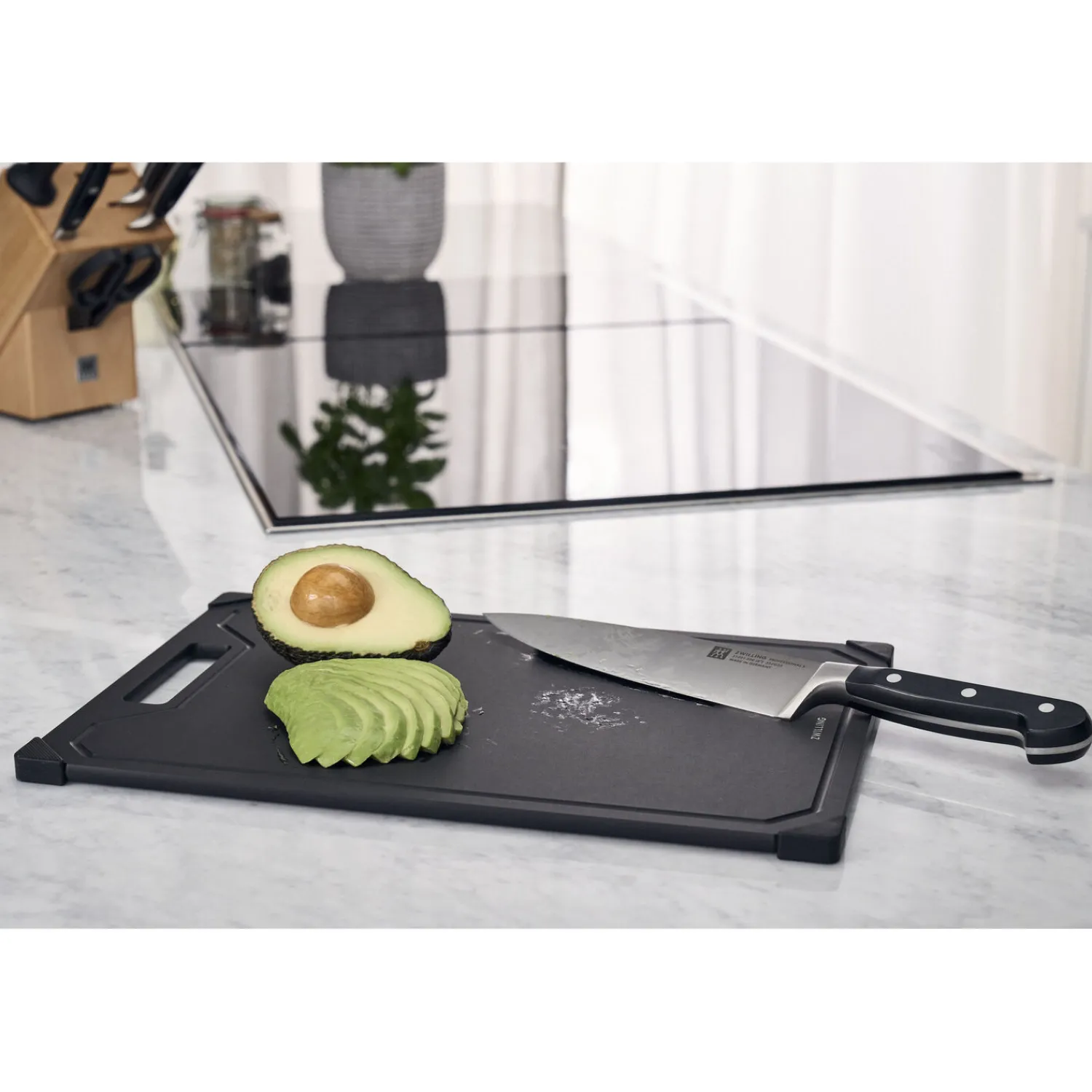 ZWILLING Schneidbrett-Set mit Halter, S/M/L, 4-tlg., Schwarz, Fiberholz