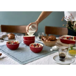 ZWILLING Schüssel Set mit Vakuumdeckeln/6-Teilig, 12cm/kirsch-rot