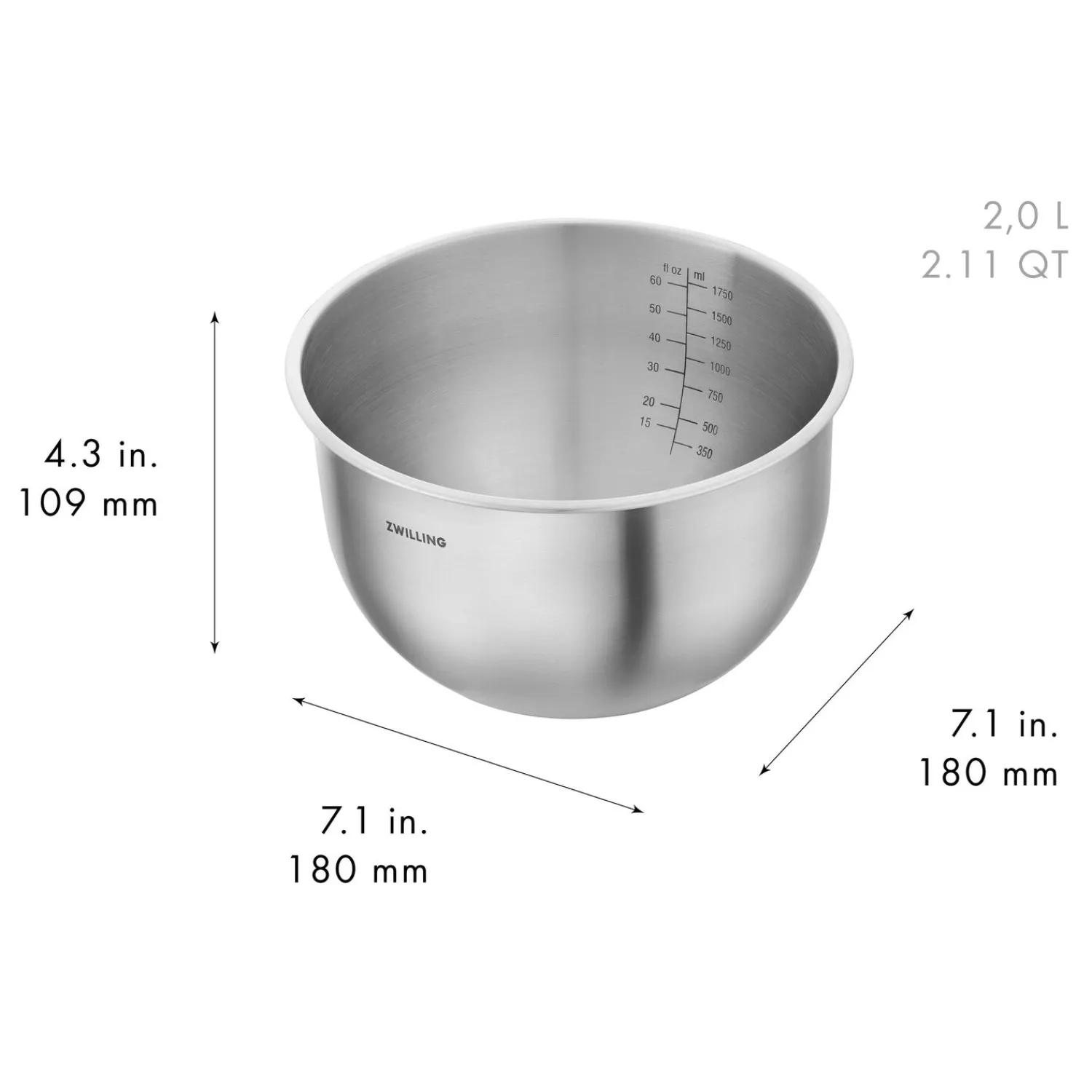 ZWILLING Schüssel Set S/M/L / 3-tlg, Edelstahl, Silber