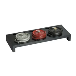 Staub Servierbrett für 3 Mini-Cocottes, 42 cm x 16 cm, Fiberholz