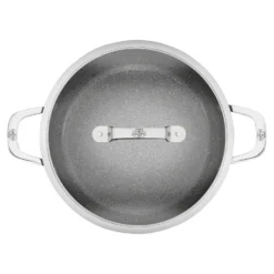 BALLARINI Servierpfanne mit Deckel, 28 cm, Aluminium, Titanverstärkte keramische Antihaftbeschichtung
