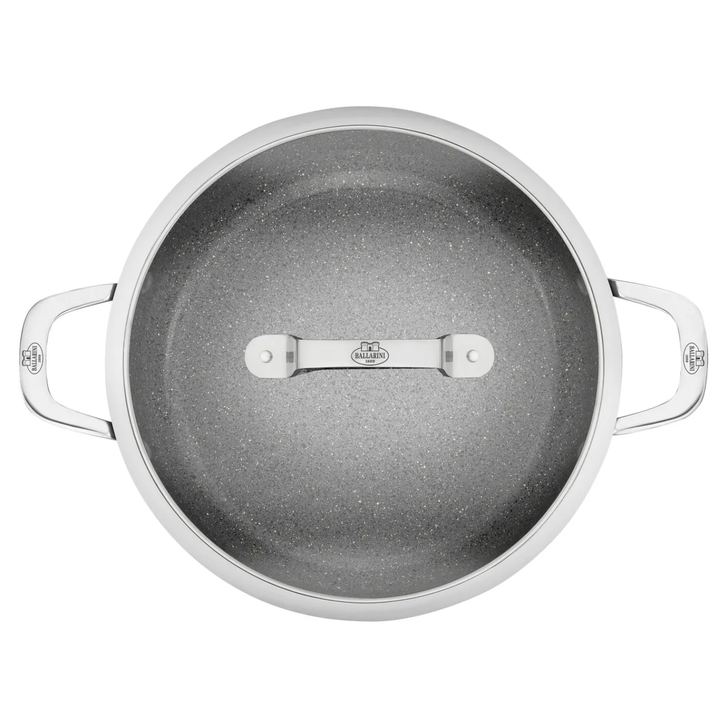 BALLARINI Servierpfanne mit Deckel, 28 cm, Aluminium, Titanverstärkte keramische Antihaftbeschichtung