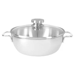 Demeyere Servierpfanne mit Glasdeckel 24 cm, 18/10 Edelstahl
