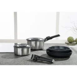 ZWILLING Starter-Set mit Pfannen, Töpfen, Deckeln und Griffen, 8-tlg
