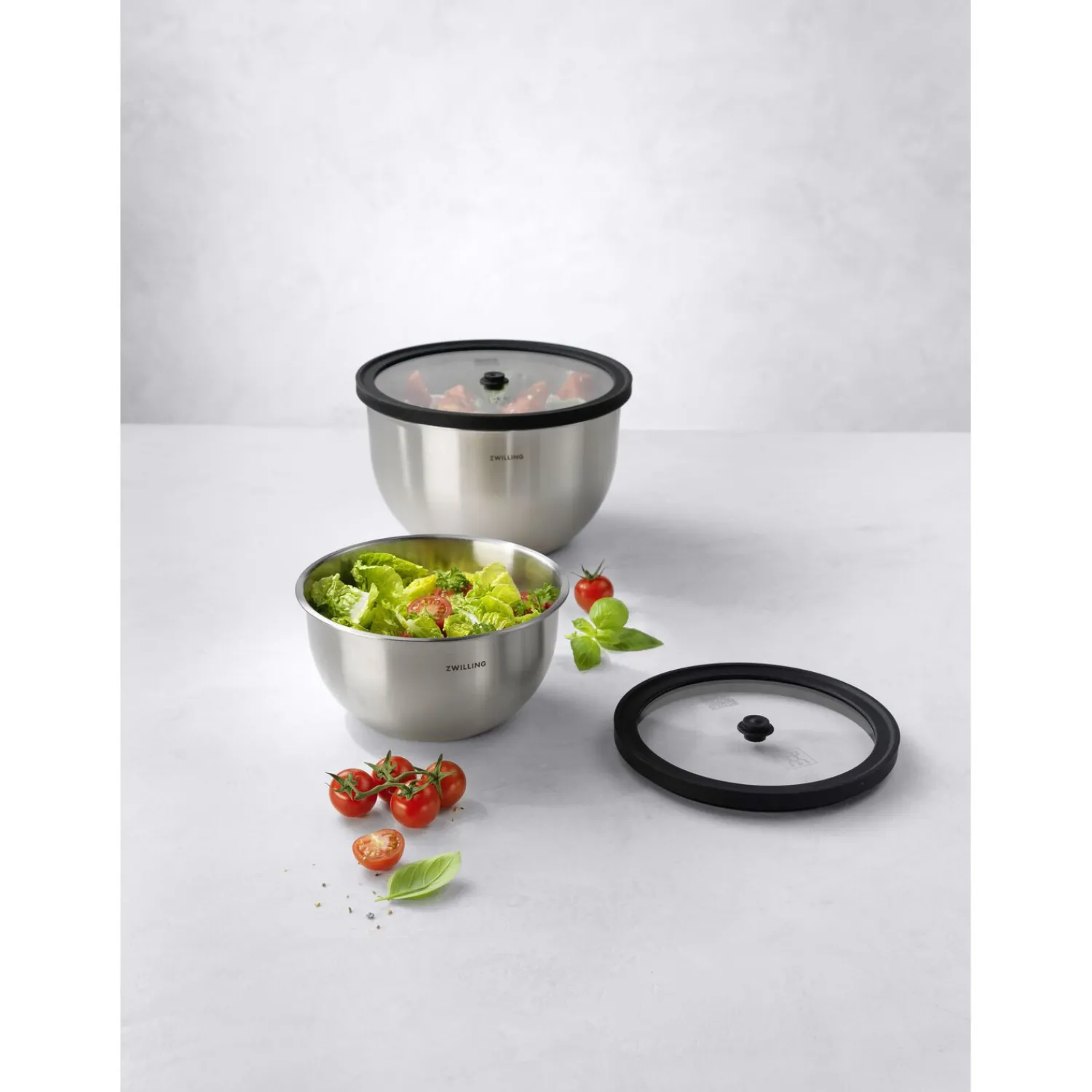 ZWILLING Starter-Set mit Pfannen, Töpfen, Deckeln, Griffen, Vakuumpumpe und Zubehör, 15-tlg