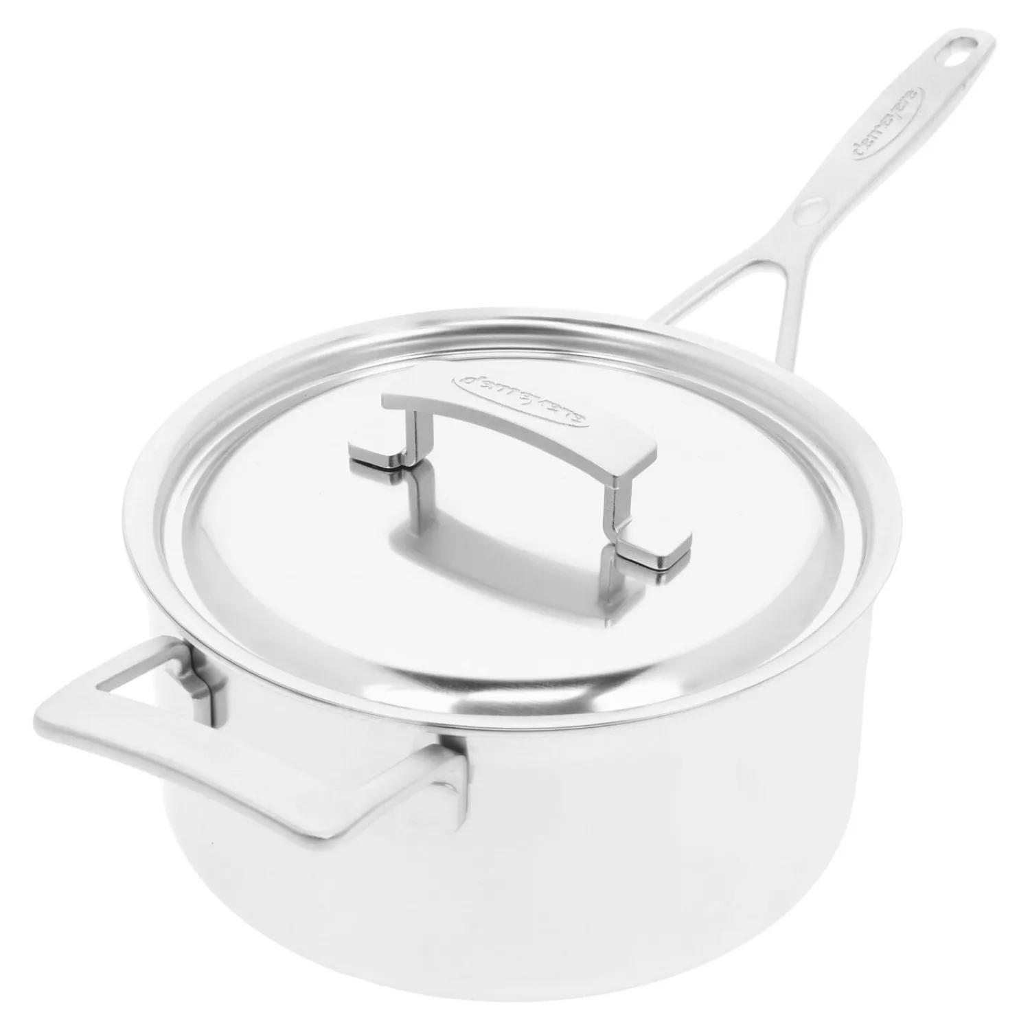 Demeyere Stieltopf mit Deckel, 22 cm, 18/10 Edelstahl