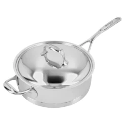 Demeyere Stieltopf mit Deckel, niedrig 24 cm, 18/10 Edelstahl