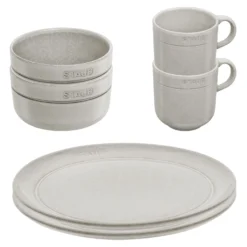 Staub Tassen, Teller & Schüssel Set, 6-tlg. / 350 ml/20/12 cm, Weisser Trüffel, Keramik
