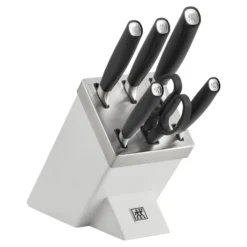 ZWILLING 7-tlg, Messerblockset, Silber, Weiß
