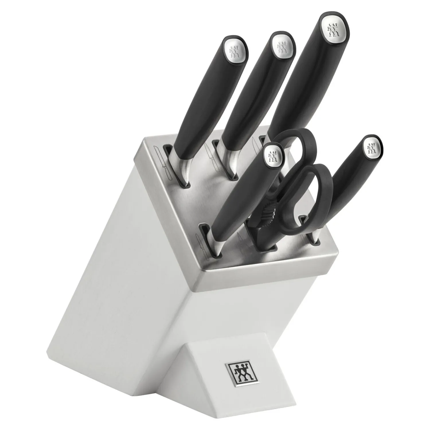 ZWILLING 7-tlg, Messerblockset, Silber, Weiß