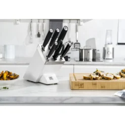 ZWILLING 7-tlg, Messerblockset, Silber, Weiß