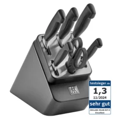 ZWILLING 7-tlg, Selbstschärfender Messerblock, Anthrazit