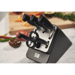 ZWILLING 7-tlg, Selbstschärfender Messerblock, Anthrazit