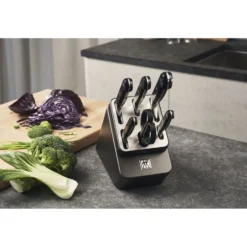 ZWILLING 7-tlg, Selbstschärfender Messerblock, Anthrazit