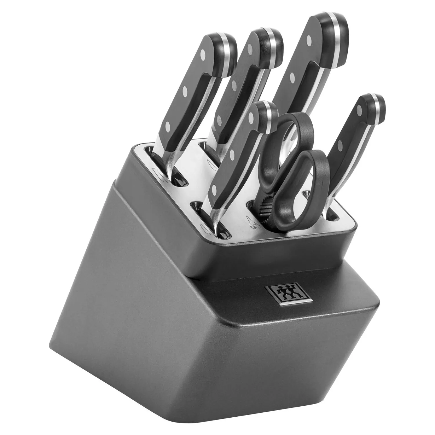 ZWILLING 7-tlg, Selbstschärfender Messerblock, Anthrazit