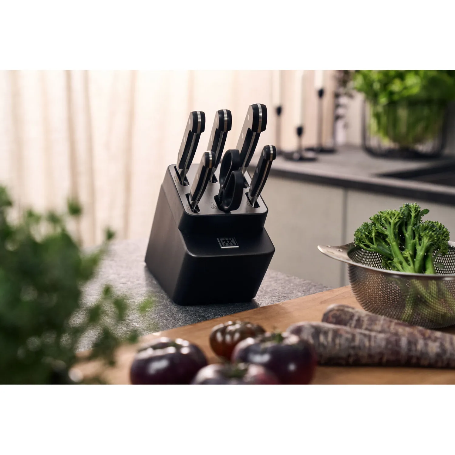 ZWILLING 7-tlg, Selbstschärfender Messerblock, Anthrazit