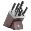 ZWILLING 7-tlg, Selbstschärfender Messerblock, Braun