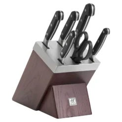ZWILLING 7-tlg, Selbstschärfender Messerblock, Braun