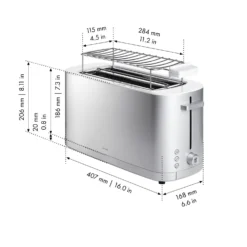 ZWILLING Toaster mit Brötchenaufsatz, 2 Schlitze lang,