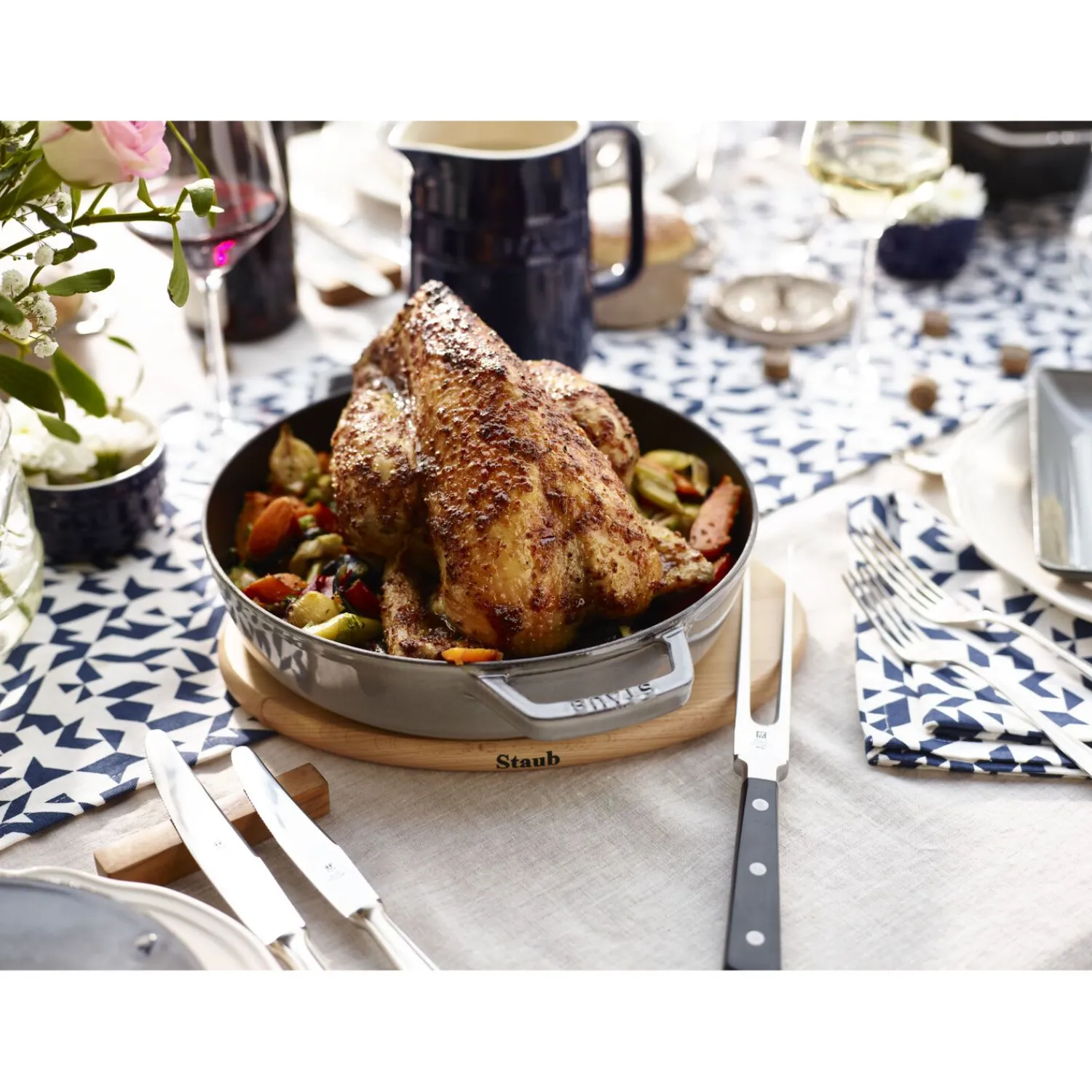 Staub Untersetzer magnetisch 29 cm, oval, Buche