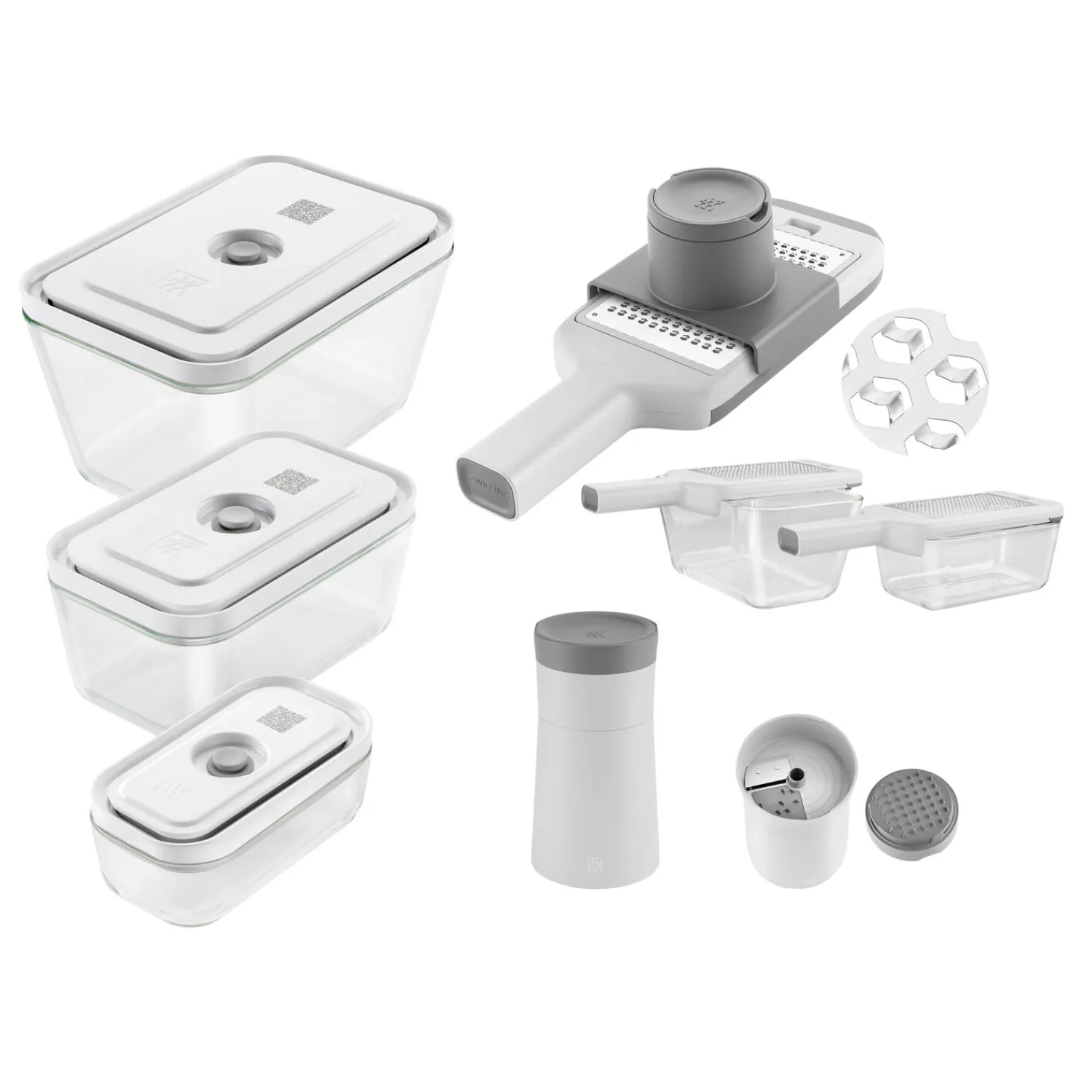 ZWILLING Vakuumbox & Küchenhelfer Set, 5-tlg. / S/M/L, Grau, Kunststoff