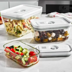ZWILLING Vakuumbox & Küchenhelfer Set, 5-tlg. / S/M/L, Grau, Kunststoff