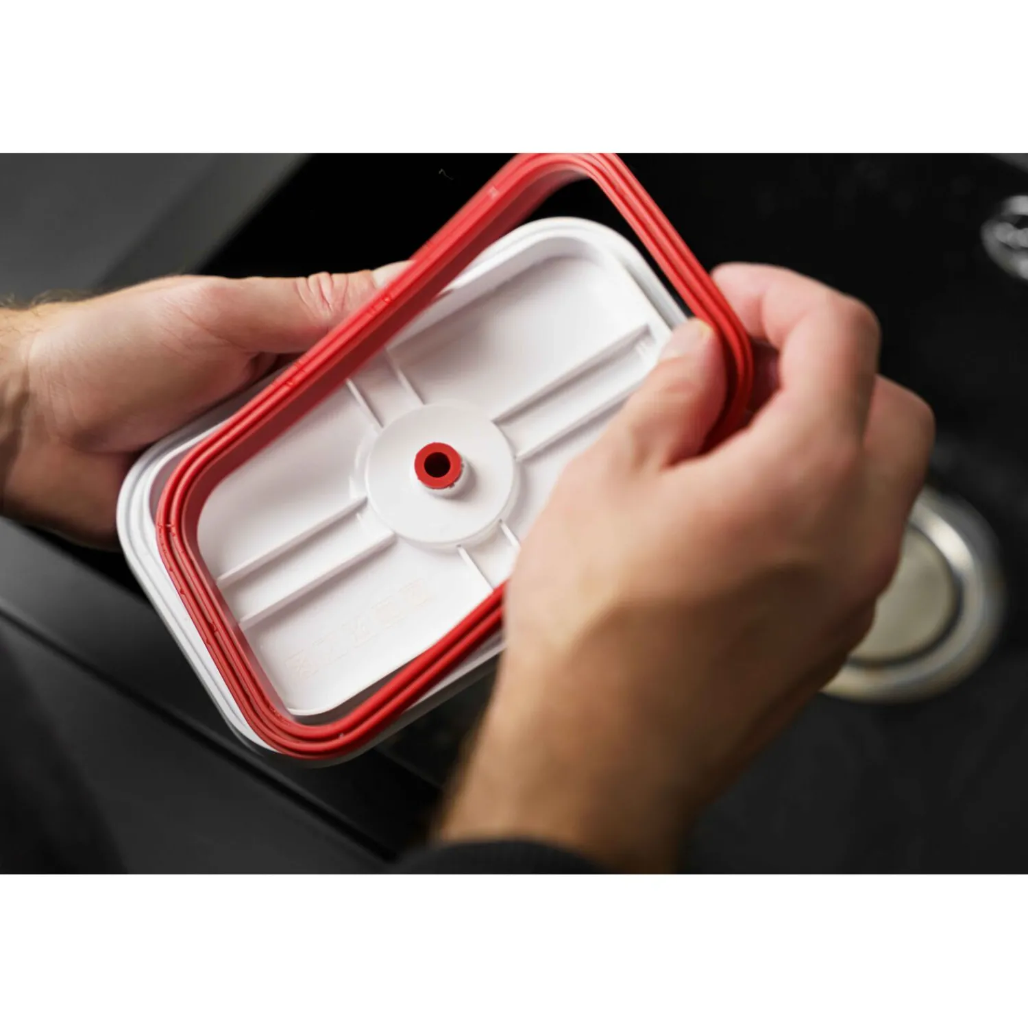 ZWILLING Vakuumbox L, Glas, Rot