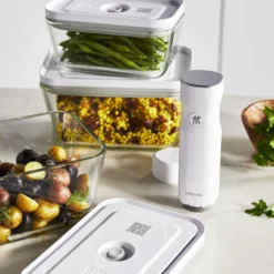 ZWILLING Vakuumbox & Pumpe Set, 6-tlg. / M, Grau/Weiß, Glas