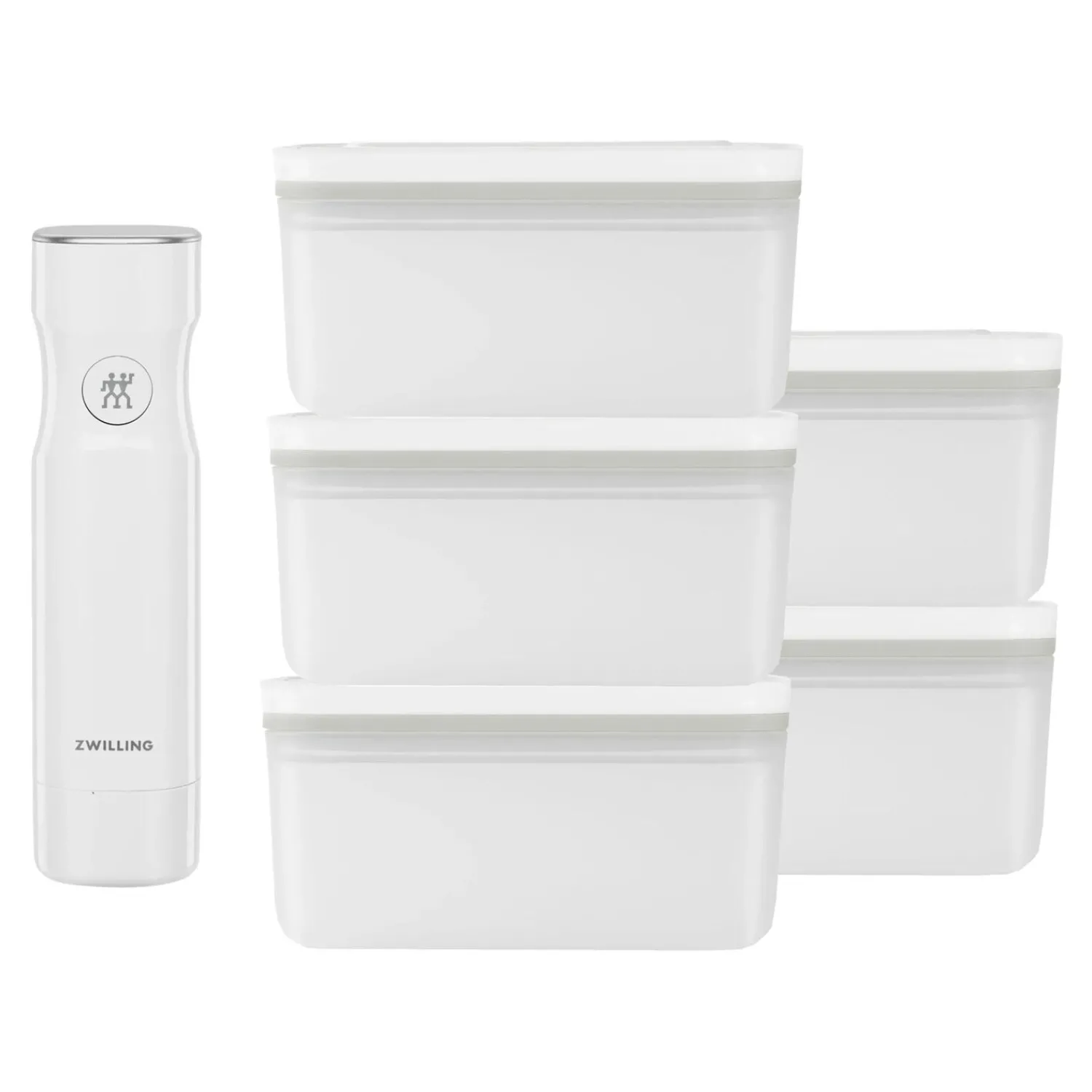 ZWILLING Vakuumbox & Pumpe Set, 6-tlg. / M, Grau/Weiß, Kunststoff
