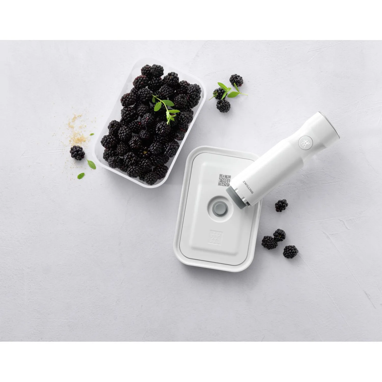 ZWILLING Vakuumbox & Pumpe Set, 6-tlg. / M, Grau/Weiß, Kunststoff
