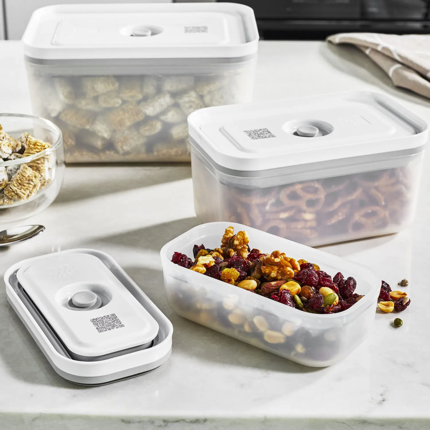 ZWILLING Vakuum Boxset, S/M/L / 3-tlg, Kunststoff, Semitransparent-Grau