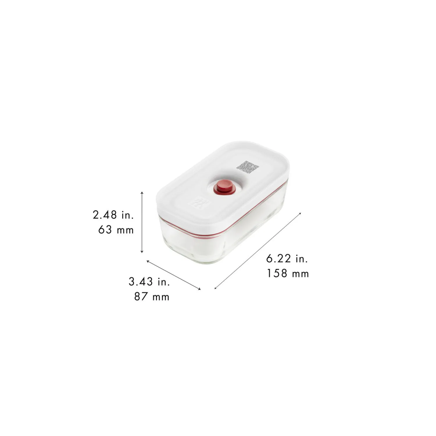 ZWILLING Vakuumbox S, Glas, Rot